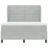 Boxspring Ágy Matraccal Világosszürke 160x200 cm Bársony