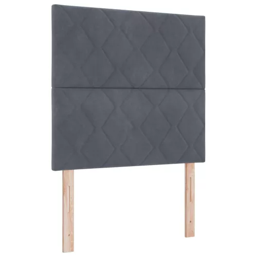  Boxrugós ágy matracmal Sötétszürke 190 x 90 cm Poliészter