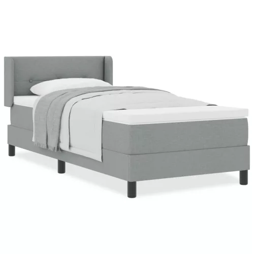  Boxspring Ágy Matrac Esetén - Világosszürke - 90 x 190 cm - Szövet