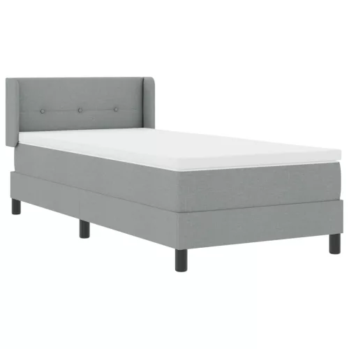  Boxspring Ágy Matrac Esetén - Világosszürke - 90 x 190 cm - Szövet