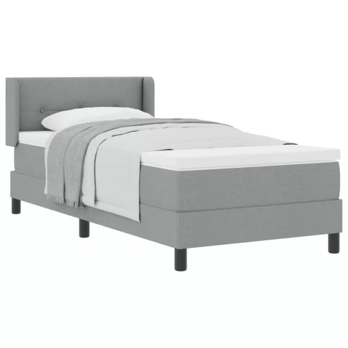  Boxspring Ágy és Matrac Világosszürkében, 100 x 200 cm, Szövet