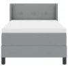  Boxspring Ágy és Matrac Világosszürkében, 100 x 200 cm, Szövet