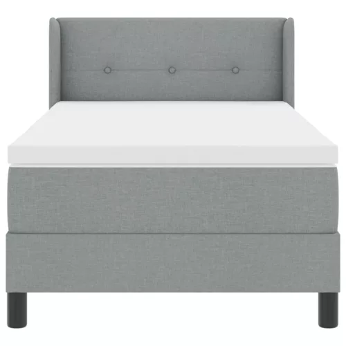  Boxspring Ágy és Matrac Világosszürkében, 100 x 200 cm, Szövet