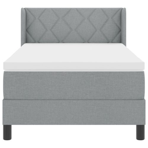 Boxspring Ágy Matrac Készlettel, Világosszürke, 90 x 190 cm, Szövet