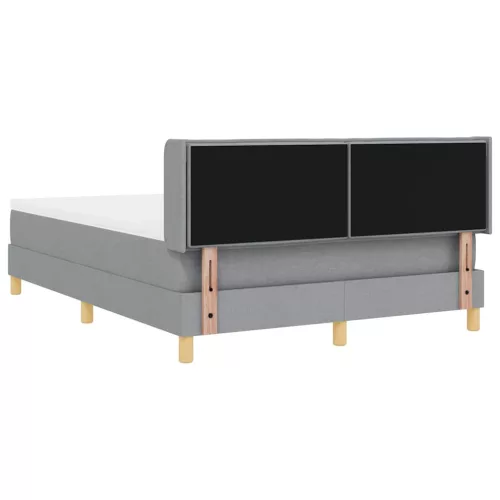  Boxrugós ágy matracmal Világosszürke 200 x 140 cm Poliészter