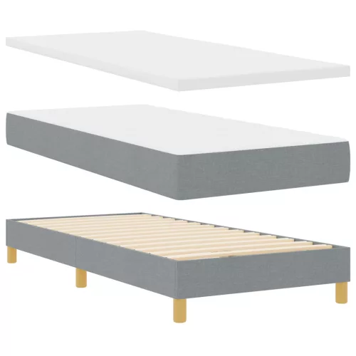  Boxspring Ágy Matraccal, Világosszürke, 90 x 200 cm