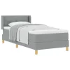  Boxspring Ágy Matraccal, Világosszürke, 90 x 200 cm