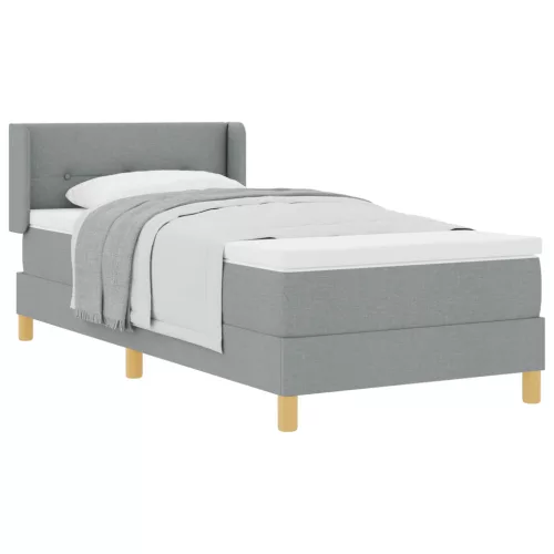  Boxspring Ágy Matraccal, Világosszürke, 90 x 200 cm