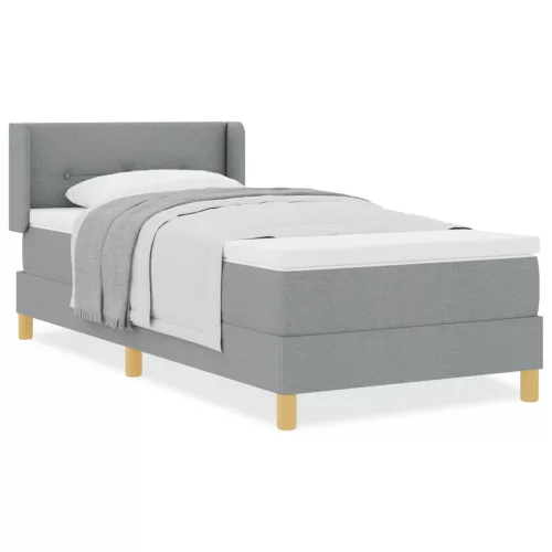  Boxspring Ágy Matraccal, Világosszürke, 90 x 200 cm