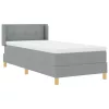 Boxspring Ágy Matraccal, Világosszürke, 90 x 200 cm