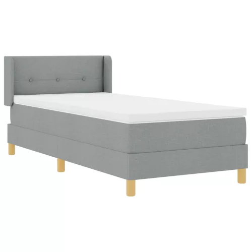  Boxspring Ágy Matraccal, Világosszürke, 90 x 200 cm