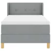  Boxspring Ágy Matraccal, Világosszürke, 90 x 200 cm