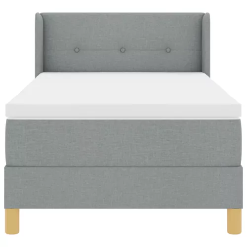  Boxspring Ágy Matraccal, Világosszürke, 90 x 200 cm