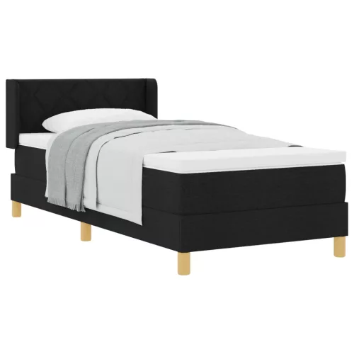  Boxspring Ágy Matraccal, fekete színben, 90 x 190 cm, szövet