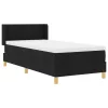  Boxspring Ágy Matraccal, fekete színben, 90 x 190 cm, szövet