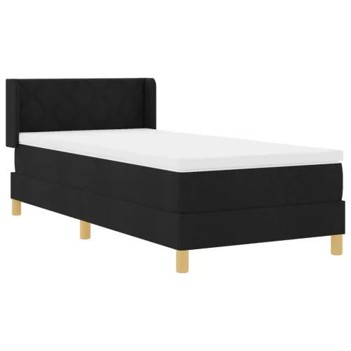  Boxspring Ágy Matraccal, fekete színben, 90 x 190 cm, szövet