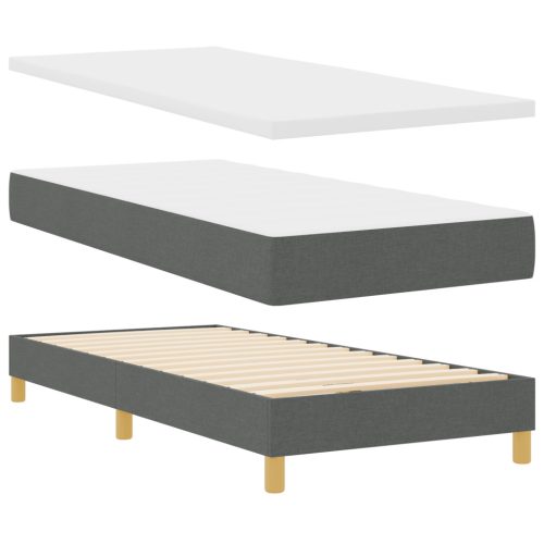  Boxspring ágy matraccal, sötétszürke, 100 x 200 cm, textil