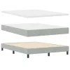  Boxspring ágy matraccal Világosszürke 140x190 cm Bársony
