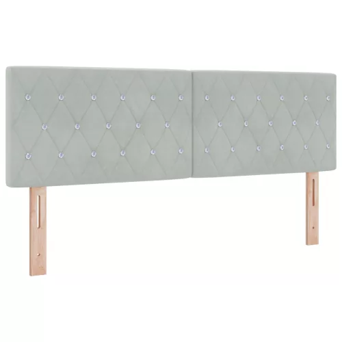  Boxspring Ágy Matrachoz Világosszürke 140x200 cm Bársony