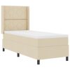  Boxspring Ágy Mattal Krém 80x200 cm Szövet