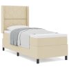  Boxspring Ágy Mattal Krém 80x200 cm Szövet