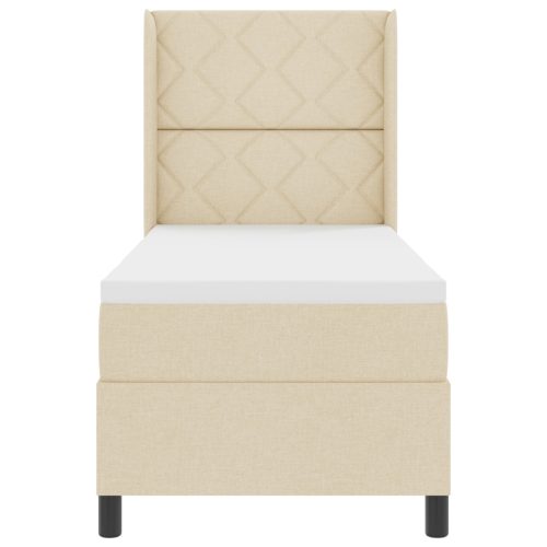  Boxspring Ágy Mattal Krém 80x200 cm Szövet