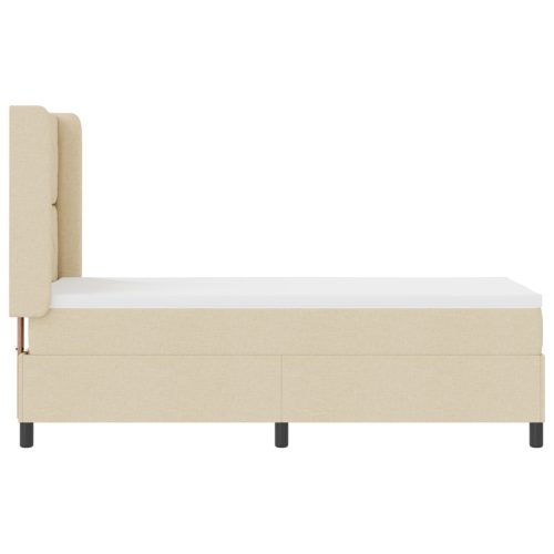  Boxspring Ágy Mattal Krém 80x200 cm Szövet