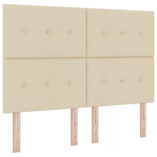  Boxrugós ágy matracmal fejtámlával Krém 160 x 200 cm szövet