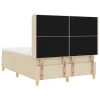  Boxrugós ágy matracmal fejtámlával Krém 160 x 200 cm szövet