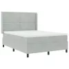  Boxspring Ágy Matraccal Világosszürke 140x190 cm Bársony