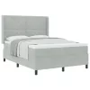  Boxspring Ágy Matraccal Világosszürke 140x190 cm Bársony