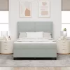  Boxspring Ágy Matraccal Világosszürke 140x190 cm Bársony