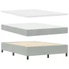  Boxspring Ágy Matraccal Világosszürke 140x190 cm Bársony