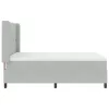  Boxspring Ágy Matraccal Világosszürke 140x190 cm Bársony