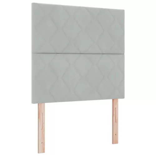  Boxrugós ágy matracmal Világosszürke 90 x 190 cm Bársony