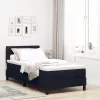  Boxspring Ágy Matrac & LED Fekete 90x190 cm Szövet