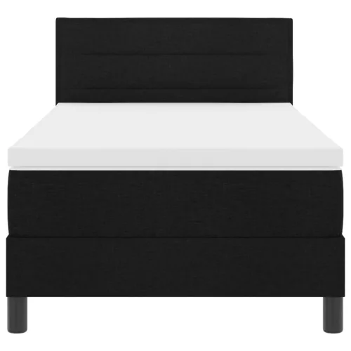  Boxspring Ágy Matrac & LED Fekete 90x190 cm Szövet
