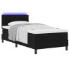  Boxspring Ágy Matrac & LED Fekete 100x200 cm Szövet