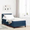  Boxspring Ágy Matrac és LED Kék 100x200 cm Szövet