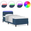  Boxspring Ágy Matrac és LED Kék 100x200 cm Szövet
