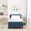  Boxspring Ágy Matrac és LED Kék 100x200 cm Szövet