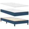  Boxspring Ágy Matrac és LED Kék 100x200 cm Szövet