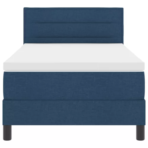  Boxspring Ágy Matrac és LED Kék 100x200 cm Szövet