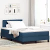  Boxspring Ágy Mattress-szel és LED Kék 120x200 cm Szövet