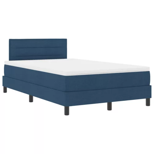  Boxspring Ágy Mattress-szel és LED Kék 120x200 cm Szövet