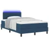  Boxspring Ágy Mattress-szel és LED Kék 120x200 cm Szövet