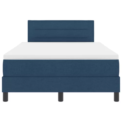  Boxspring Ágy Mattress-szel és LED Kék 120x200 cm Szövet