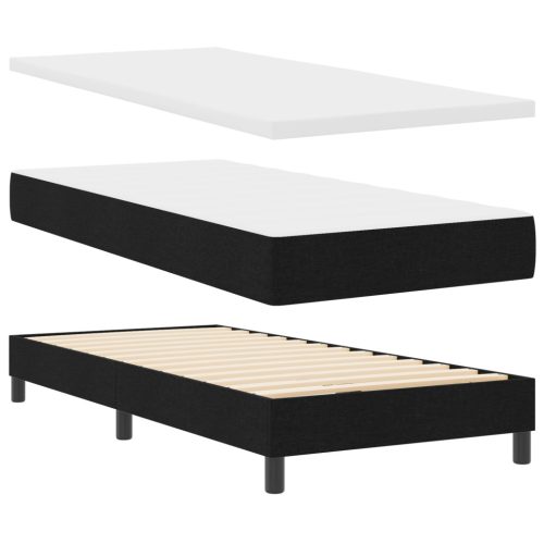 Boxspring Ágy Matrac Karral & LED Fekete 100x200 cm Szövet