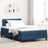  Boxspring Ágy Matraccal és LED Kék 120x200 cm Szövet