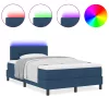  Boxspring Ágy Matraccal és LED Kék 120x200 cm Szövet